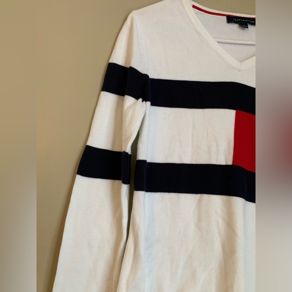 Tommy Hilfiger Light Weight sweater shirt classic flag 4th of july americana y2k - Picture 7 of 9